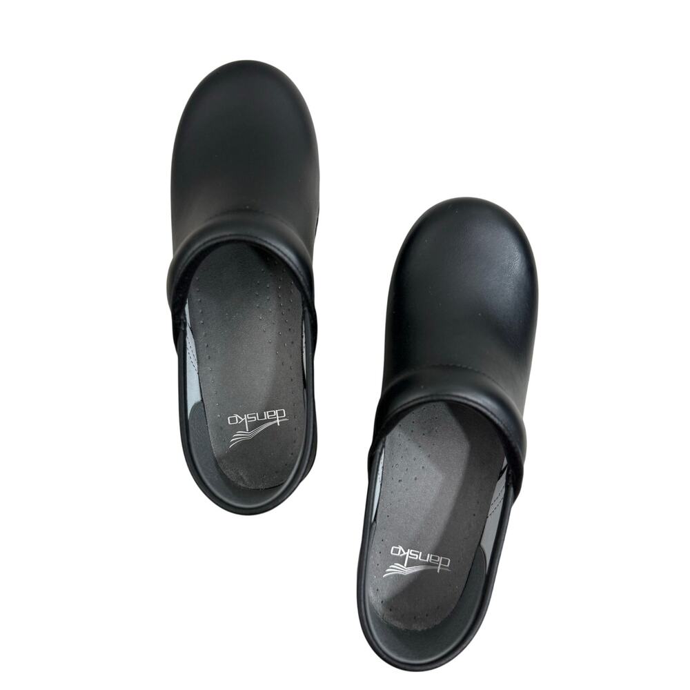 Dansko Professional Black Leather Clogs EU 37 Slip On Comfort Nursing Shoes - Picture 5 of 10